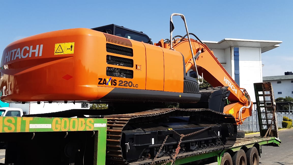 Hitachi excavator at work